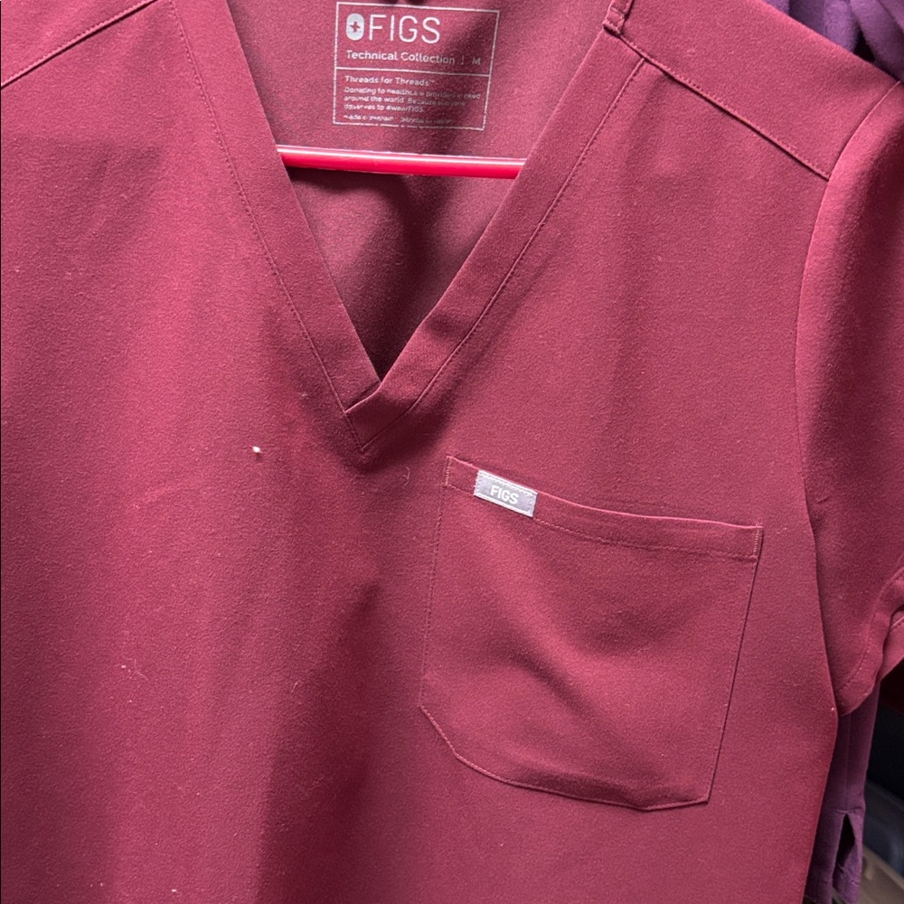 Figs Women's Top in Rich Burgundy